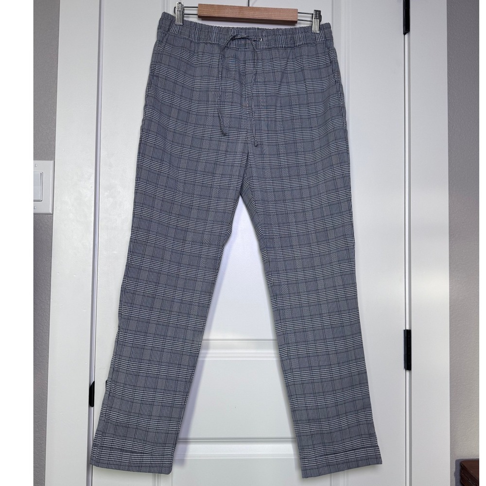 H&M Slim Fit Coupe Etroite Glen Plaid Drawstring Waist Trousers Small 0766402 3
